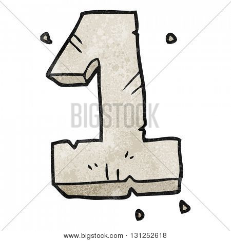 freehand textured cartoon stone number one
