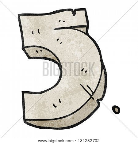 freehand textured cartoon stone number five