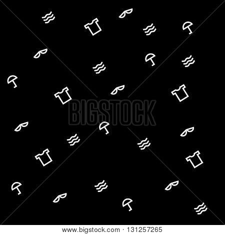 Pattern with summer symbols monochrome minimal simple