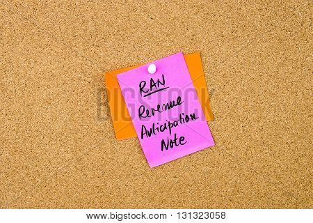 Business Acronym Ran Revenue Anticipation Note