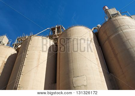 Exterior view of a cement factory, Morata de Jalon, Zaragoza province, Aragon, Spain.