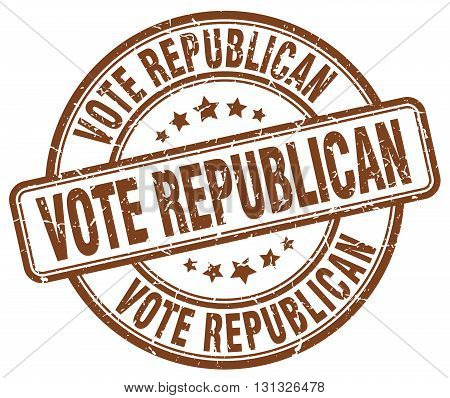 Vote Republican Brown Grunge Round Vintage Rubber Stamp.vote Republican Stamp.vote Republican Round