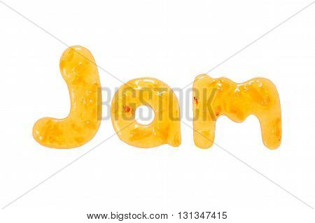 Lemon jam inscription isolated on white background