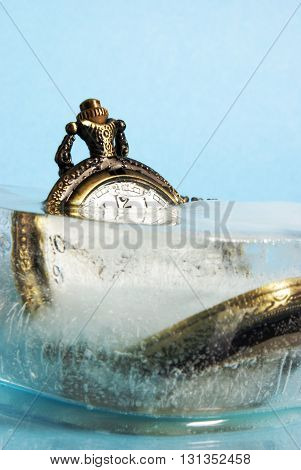 A block of ice has trapped this measurement of time in its cold deep freeze.