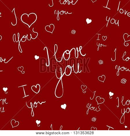 Seamless pattern with handwriten text. Pattern template with 