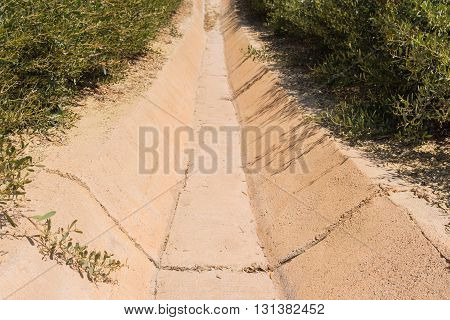 Cement Culvert Of Water Ditch