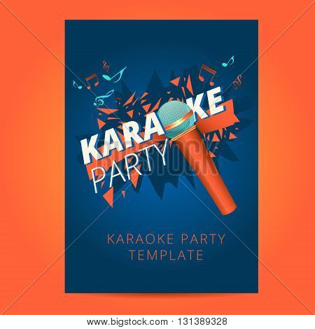 Karaoke party flyer poster template design, party background layout in a4 size