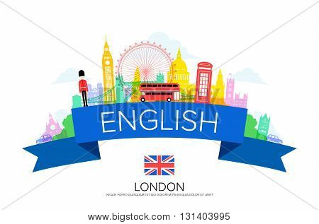 England Travel london Travel Landmarks. Vector and Illustration