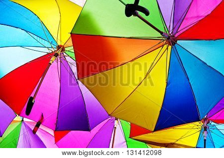 Flying Umbrellas  On The Street In Istanbul. Turkey