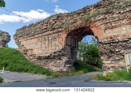 The Western gate of Diocletianopolis Roman city wall, town of Hisarya, Plovdiv Region, Bulgaria
