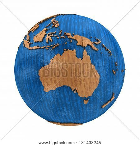 Australia On Wooden Earth