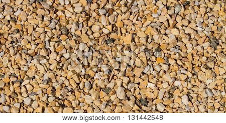Multicolored rubble lawn. top view, natural light