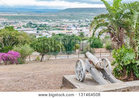 UITENHAGE SOUTH AFRICA - MARCH 7 2016: A view of Uitenhage from the cannon at the top of Canonhill in Uitenhage an industrial town in the Nelson Mandela Bay Metropolitan Municipality