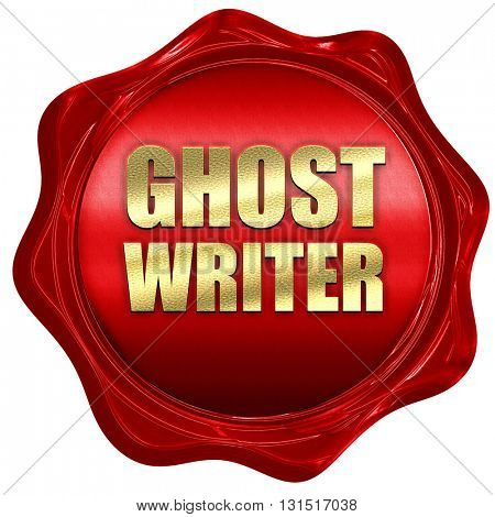 ghost writer, 3D rendering, a red wax seal