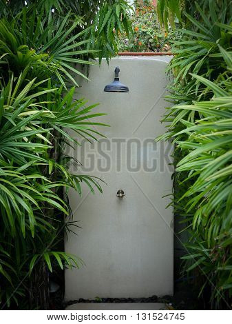 Rain Shower Outdoor in Pool Surrounded by trees Exposure to natural wholesome