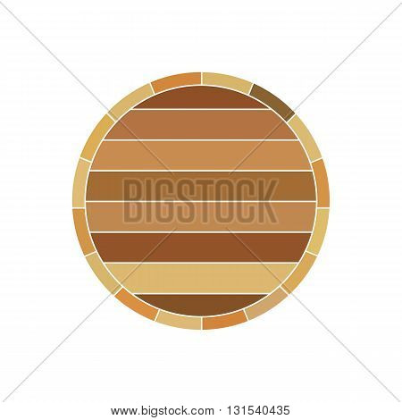 Wooden wine brown barrel profile vector illustration isolated on white background.