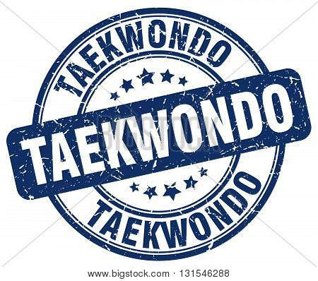Taekwondo Blue Grunge Round Vintage Rubber Stamp.taekwondo Stamp.taekwondo Round Stamp.taekwondo Gru