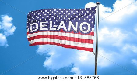 delano, 3D rendering, city flag with stars and stripes