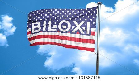biloxi, 3D rendering, city flag with stars and stripes