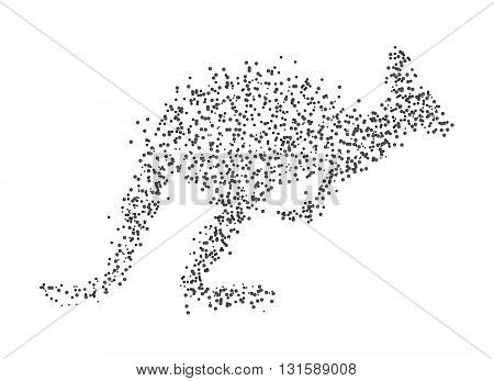 Stylish logo for kangaroo. Black vector silhouettes of kangaroo. Modern black figure kangaroo.