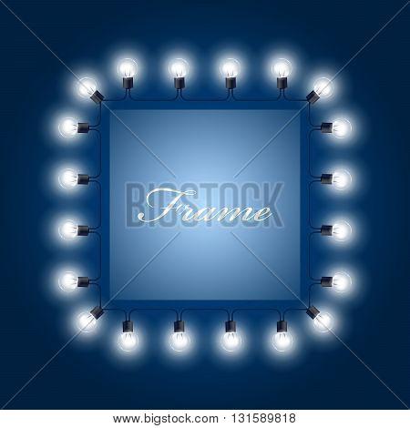 Frame of luminous light bulbs - theatre poster