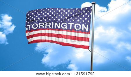 torrington, 3D rendering, city flag with stars and stripes
