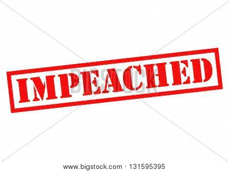 IMPEACHED red Rubber Stamp over a white background.