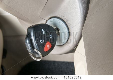 Car keys in ignition (start the car)