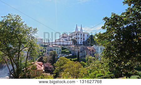 Sintra National Palace. View from inside the Natural Museum.