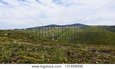 Green mountain landscape, near to Cabo de Roca.