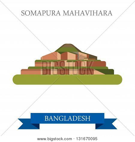 Somapura Mahavihara Buddhist vihara Bangladesh vector attraction