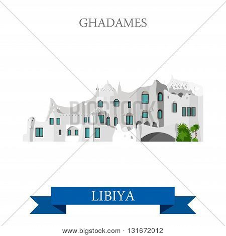 Ghadames in Libya vector flat attraction landmarks