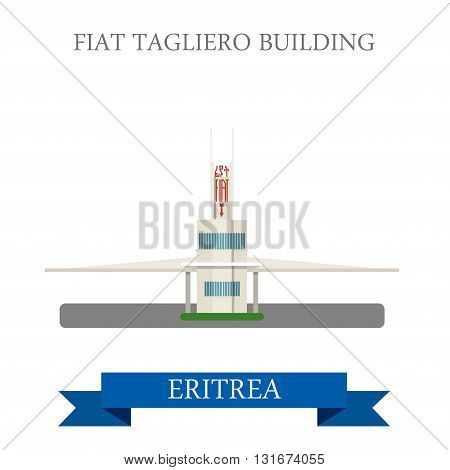 Fiat Tagliero in Eritrea vector flat Africa attraction landmarks