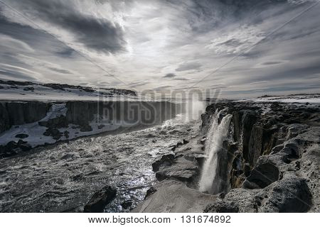 Detifoss Waterfall In Northern Iceland