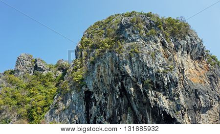 Limestone Rocks At Thailands Coast