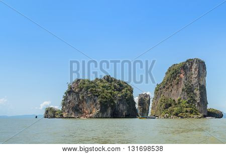 Beautiful landscape of James Bond Island or Koh Tapu in Phang Nga Bay Thailand