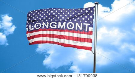 longmont, 3D rendering, city flag with stars and stripes