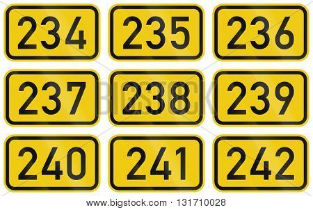 Collection Of Numbered Highway Shields Of German Bundesstrassen (federal Roads)