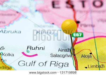Salacgriva pinned on a map of Latvia