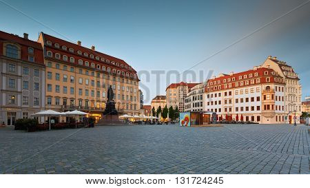 DRESDEN, GERMANY - MAY 14, 2016: Neumarkt square in the old town of Dresden, Germany on May 14, 2016.