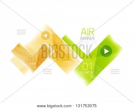 Color glossy glass arrow banner. Vector