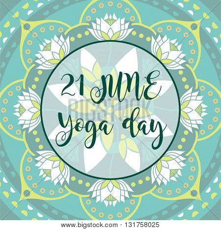 emblem of the International Day of Yoga Mandala design lotuses