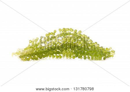 Green Caviar On White Background
