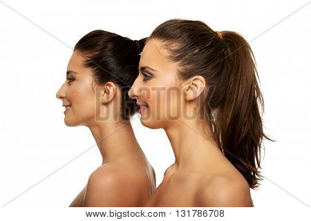 Two sisters with make up.