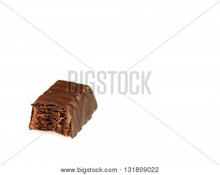 Bitten chocolate Candy flavored chocolate truffles On a white