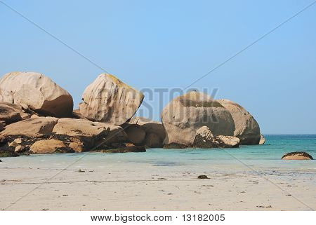 Pink Granite At Trégastel, Brittany