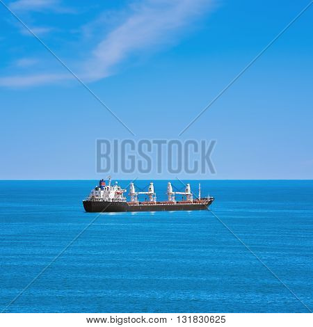 Cargo Ship in the Black Sea under the Blue Sky