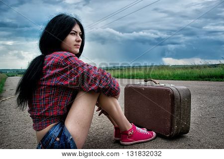 Beautiful Girl Stops The Car