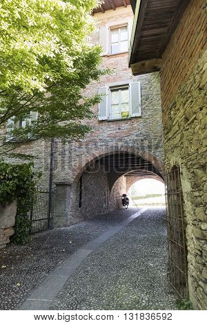 Montevecchia (Lecco Brianza Lombardy Italy): historic village a typical alley