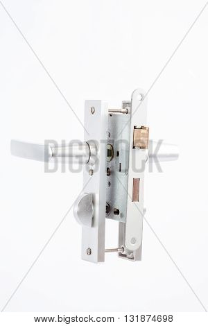 an security lock with cylinder and key door handle
